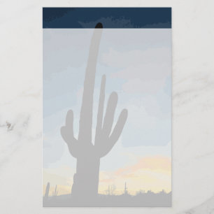 Arizona Saguaro Cactus Southwestern Sunset Stationery