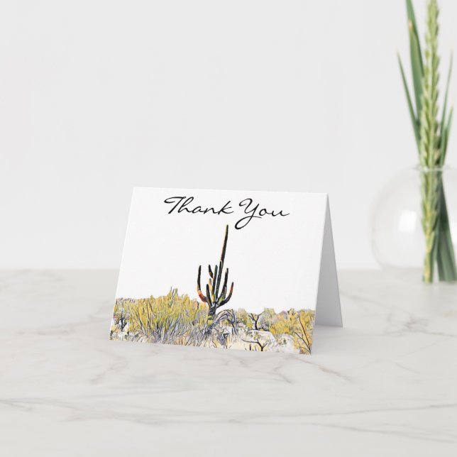 Arizona Saguaro Cactus Thank You Card (Front)