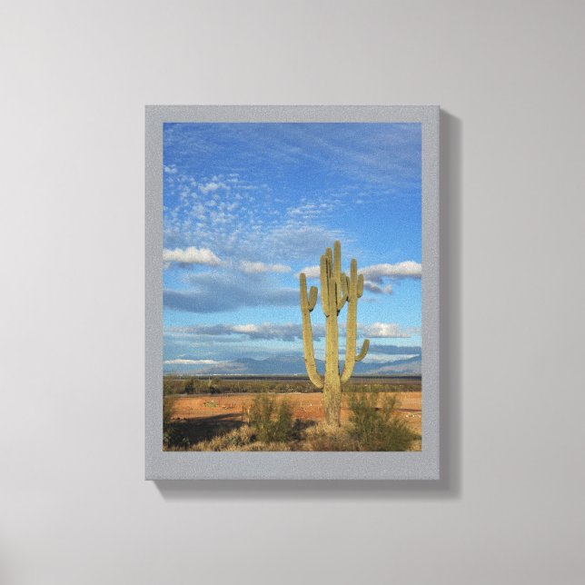 Arizona Saguaro Cactus Wrapped Canvas Print (Front)