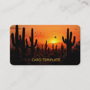 Arizona Saguaro Desert Sunset Business Card