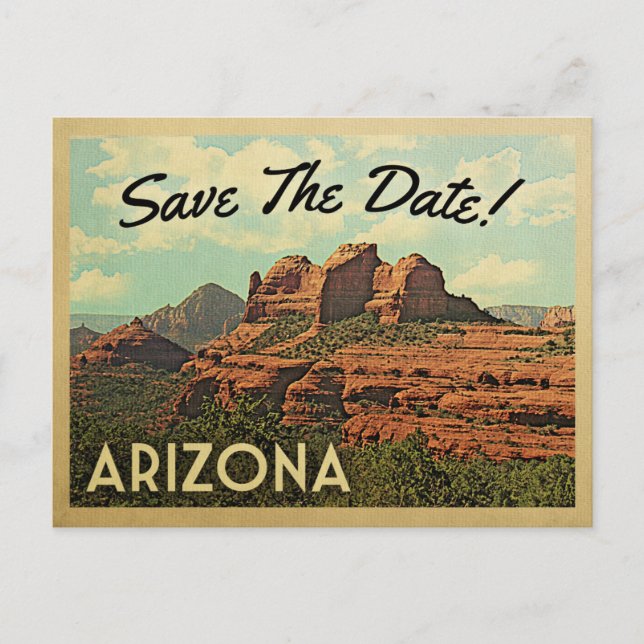Arizona Save The Date Vintage Postcards (Front)