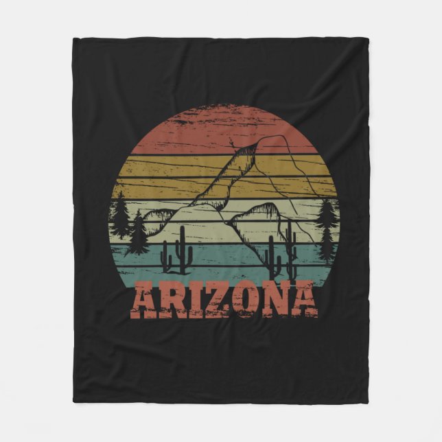 Arizona Sedona landscape az vintage Fleece Blanket (Front)