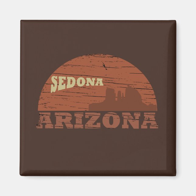Arizona Sedona landscape vintage az retro Magnet (Front)