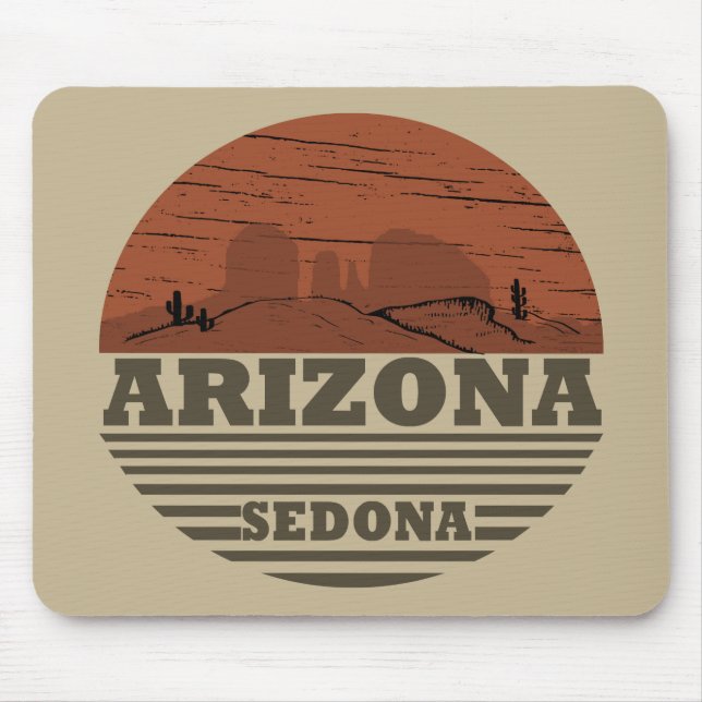 Arizona sedona landscape vintage az retro mouse pad (Front)