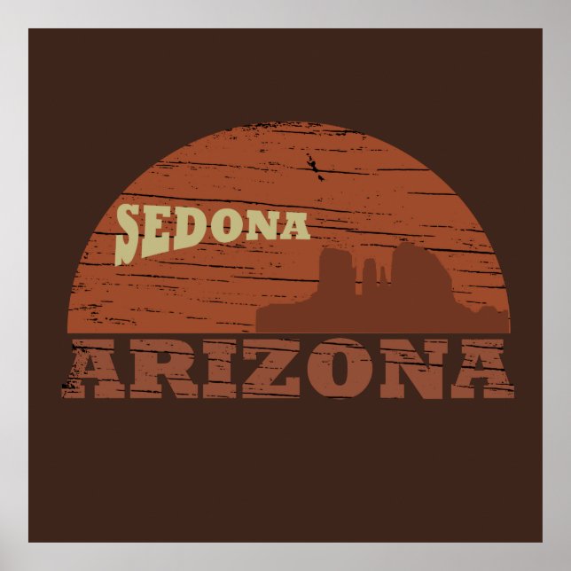 Arizona Sedona landscape vintage az retro Poster (Front)