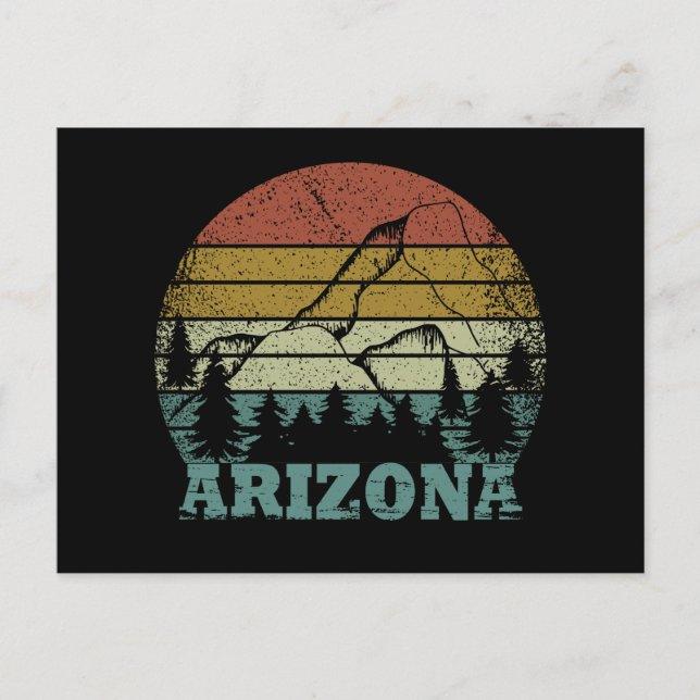 Arizona Sedona vintage sunset retro az Postcard (Front)