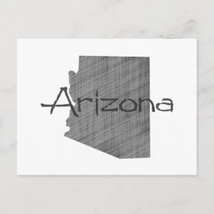 Arizona Shaped Vintage Grey Chalkboard Black Name Postcard