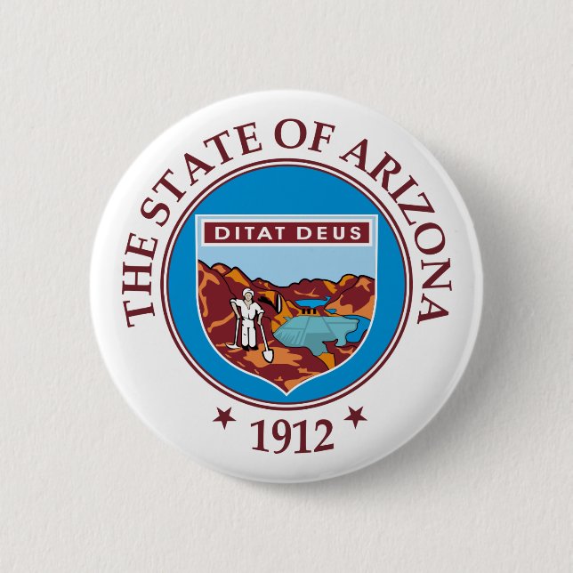 Arizona sign 6 cm round badge (Front)