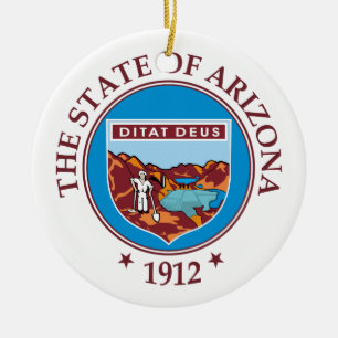 Arizona sign ceramic tree decoration