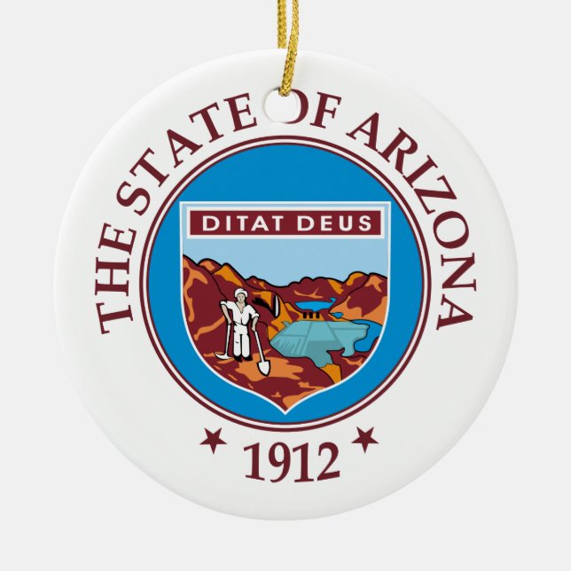 Arizona sign ceramic tree decoration (Front)
