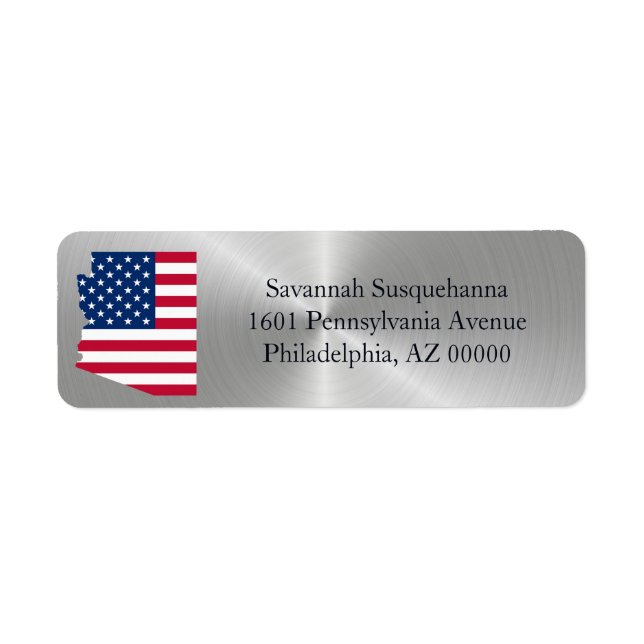 Arizona Silver American Flag Patriotic (Front)