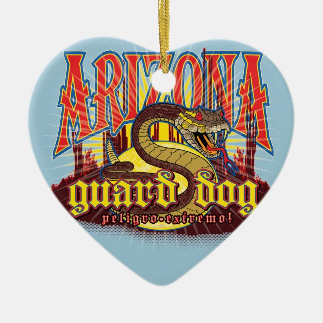 Arizona Snake on Guard Ceramic Tree Decoration (Front)