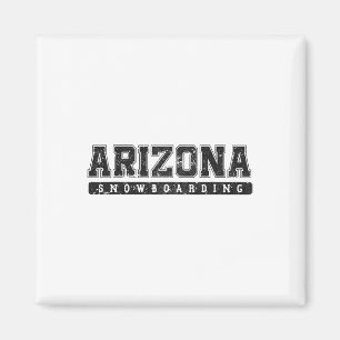 Arizona Snowboarding Black Vintage Text Magnet