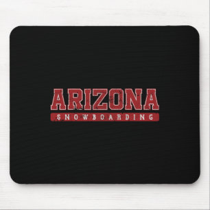 Arizona Snowboarding Red Vintage Text Mouse Pad