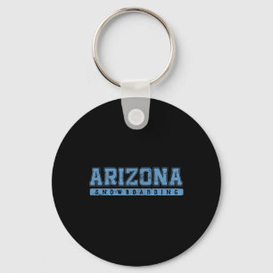 Arizona Snowboarding Sky Blue Vintage Text Key Ring