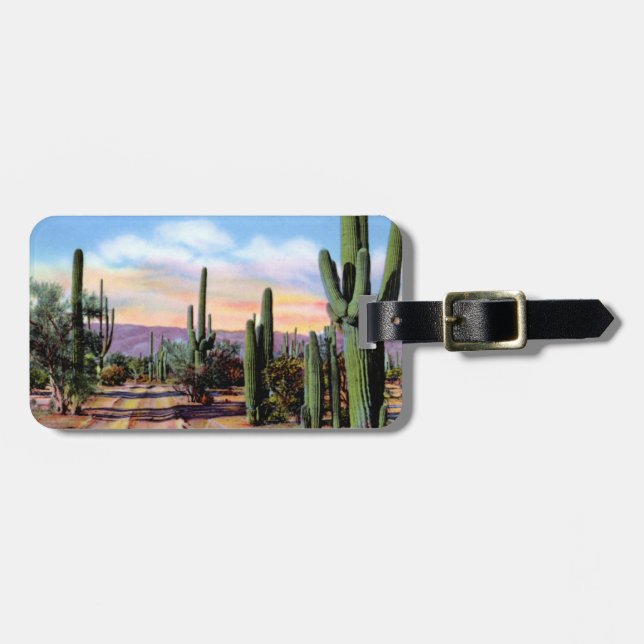 Arizona Sonoran Desert Scene Luggage Tag (Front Horizontal)