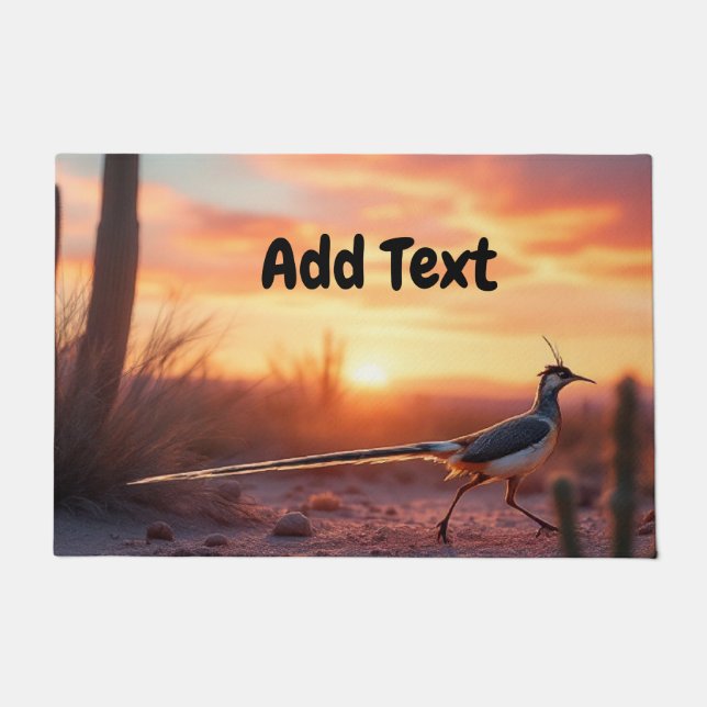 Arizona Southwest Desert Roadrunner Doormat (Front)