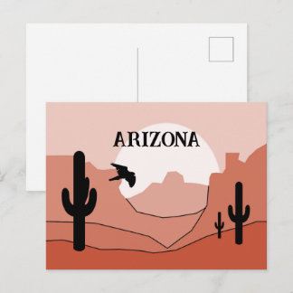 Arizona State Artistic Boho Monochromatic Postcard