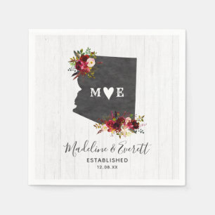 Arizona State Destination Rustic Wedding Monogram Napkin
