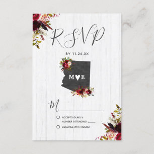 Arizona State Destination Rustic Wedding RSVP
