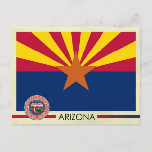 Arizona State Flag and Seal Postcard