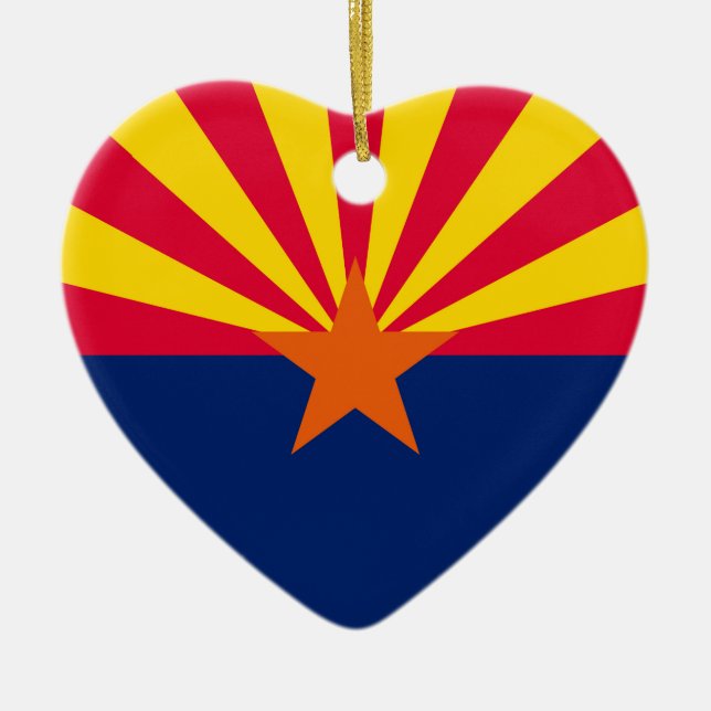 Arizona State Flag Design Decor Ceramic Tree Decoration (Front)