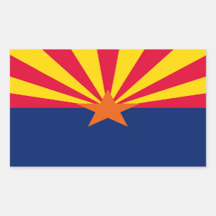 Arizona State Flag Design Rectangular Sticker