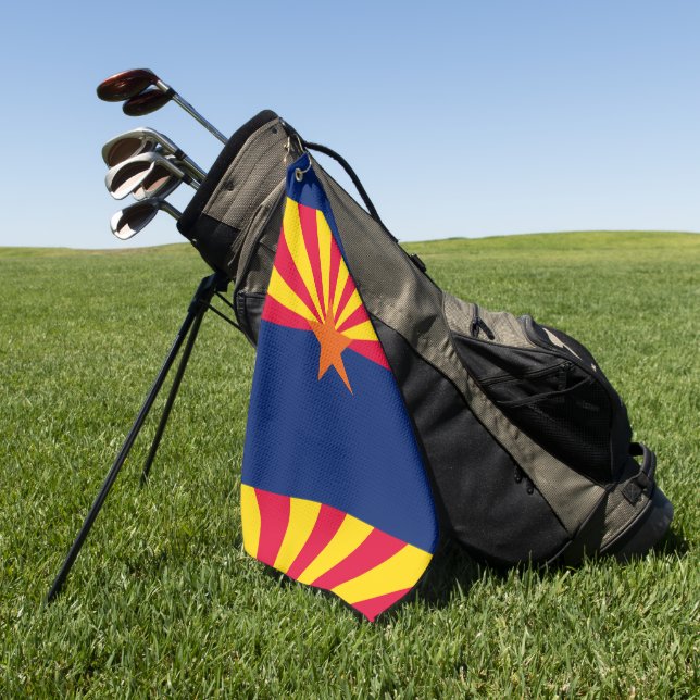Arizona State Flag Design Your Text on a  Golf Towel (Green)