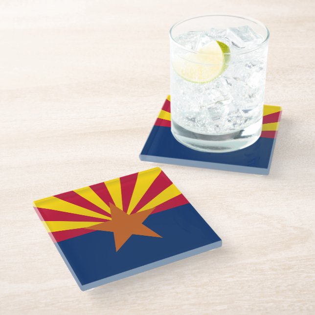 Arizona State Flag Glass Coaster (Angled)