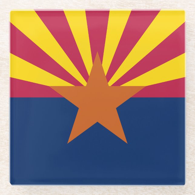 Arizona State Flag Glass Coaster (Front)