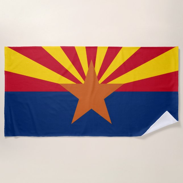 Arizona State  Flag Image Beach Towel (Front)