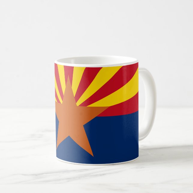 Arizona State Flag Image Coffee Mug (Front Right)