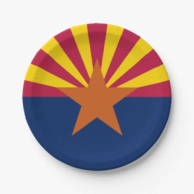 Arizona State Flag Paper Plate (Front)