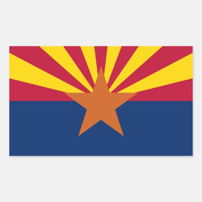 Arizona State Flag Rectangular Sticker (Front)