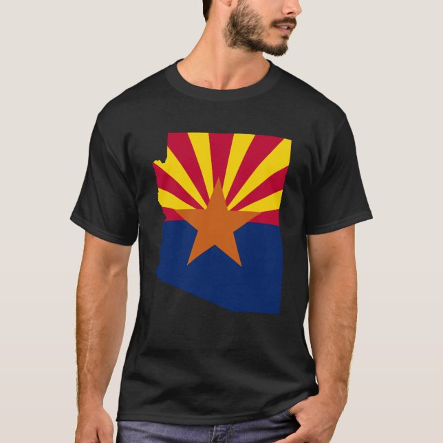 Arizona State Flag Retro Sunset Desert Vibes T-Shirt (Front)