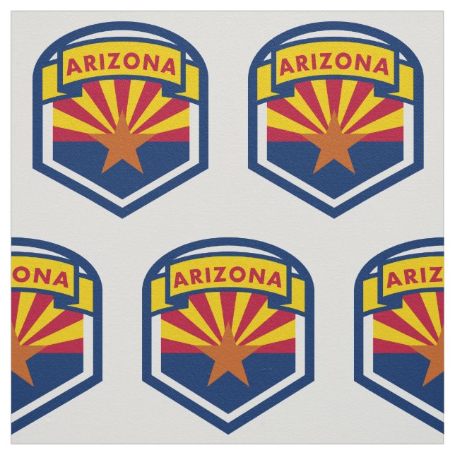 Arizona State Flag Shield Fabric (Swatch)
