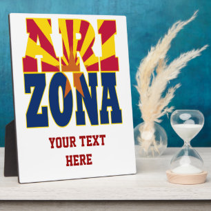 Arizona state flag text plaque