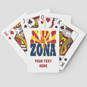 Arizona state flag text playing cards