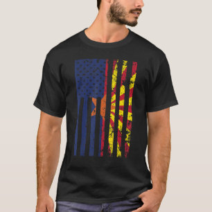 Arizona State Flag Usa Flag Combined T-Shirt