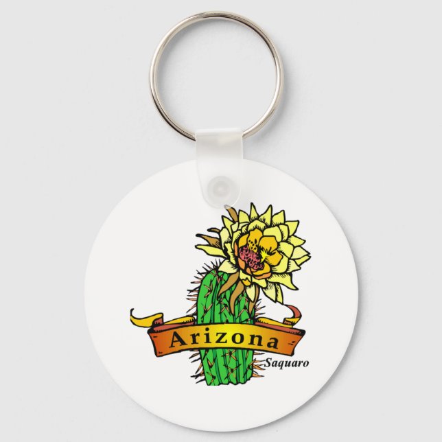 Arizona State Flower - Saguaro Key Ring (Front)