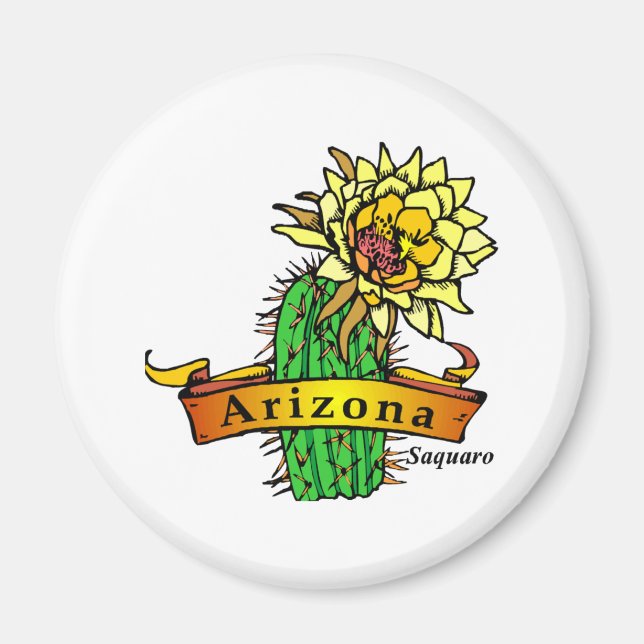 Arizona State Flower - Saguaro Magnet (Front)