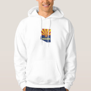 Arizona State Map and Flag Hoodie