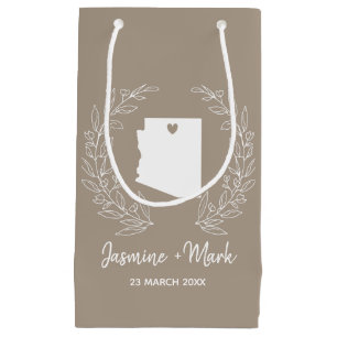 Arizona state map destination wedding favours small gift bag
