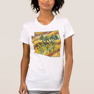 Arizona State Map Illustration T-Shirt