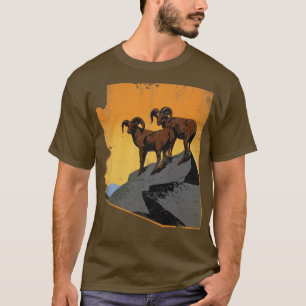 Arizona State Map Longhorns Rams Vintage Fade T-Shirt