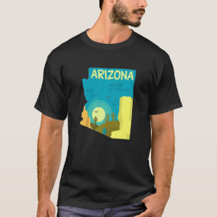 Arizona State Map Modern Abstract Arizona Desert C T-Shirt