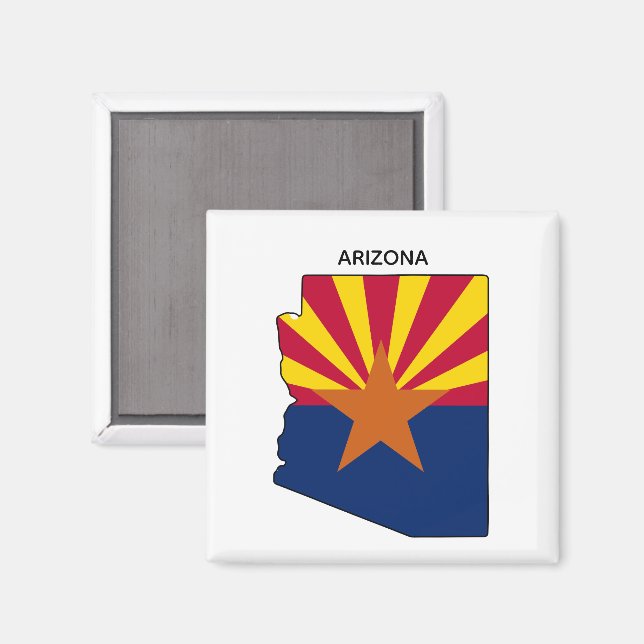Arizona State Map State Flag Magnet (Front/Back)