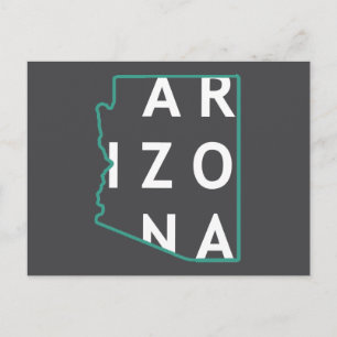 Arizona State Outline Postcard