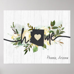 Arizona State Personalised Your Home City Rustic Poster