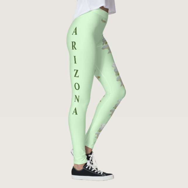 Arizona State Saguaro Blossom Flower Leggings (Right)